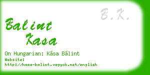 balint kasa business card